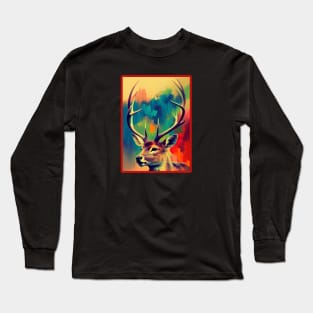 Colorful deer artwork Long Sleeve T-Shirt